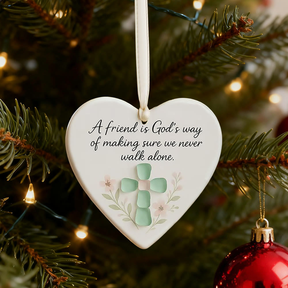 Christianartworkshop Heart-Shaped Hanging Ornament: A Friend is God's Way Faith & Friendship Reminder - image 7