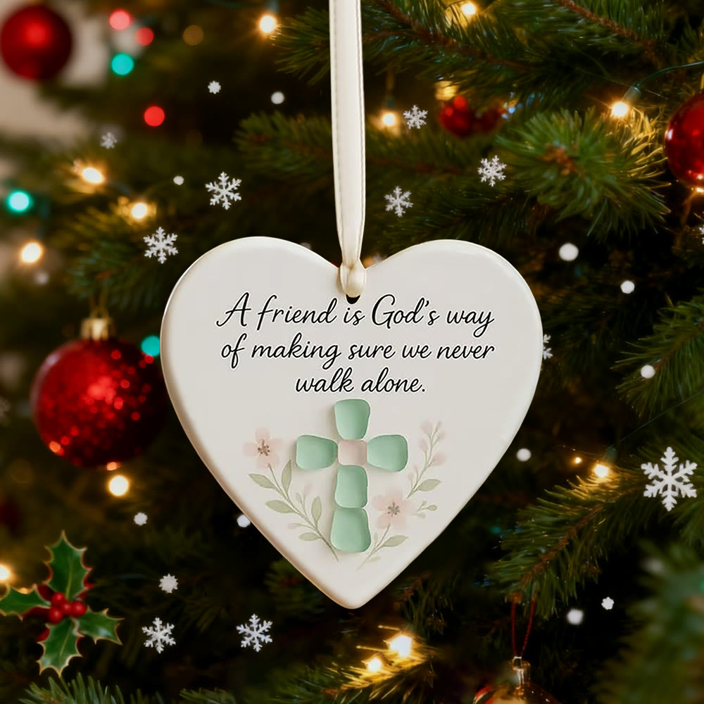 Christianartworkshop Heart-Shaped Hanging Ornament: A Friend is God's Way Faith & Friendship Reminder - image 5