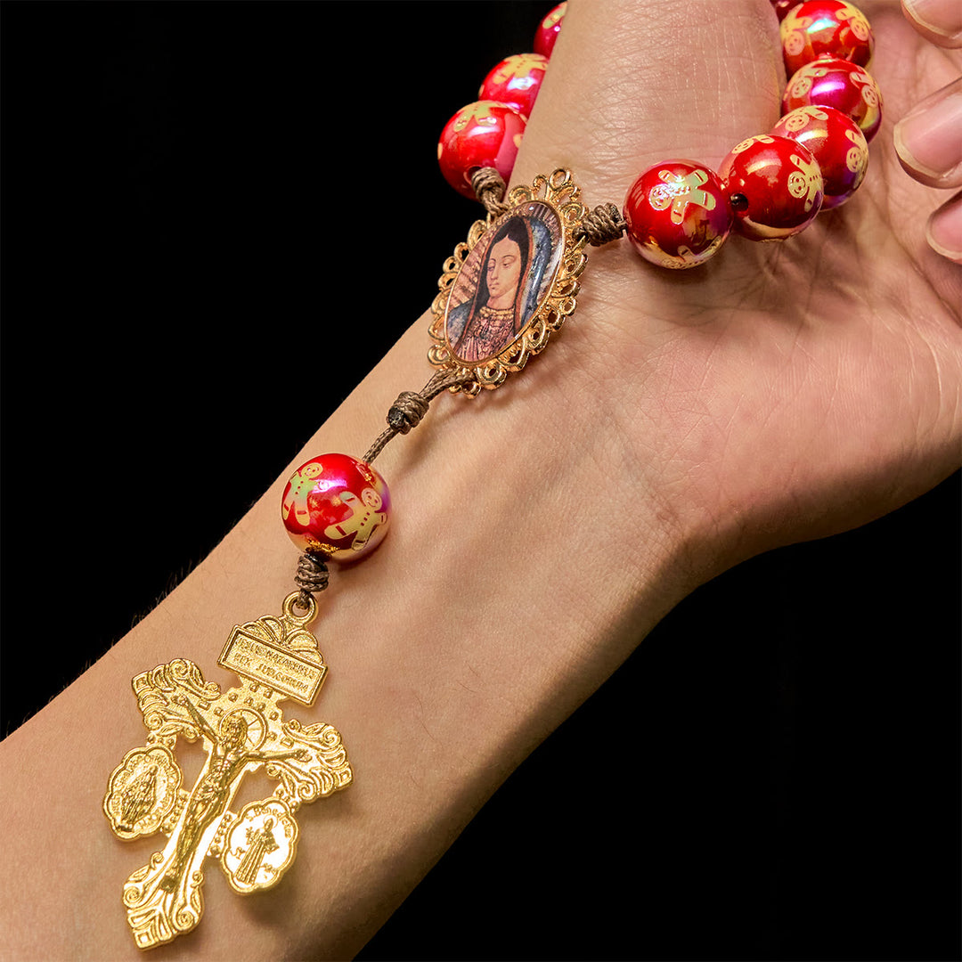 Christianartworkshop Christmas Devotion Red Green Holiday Beads Pocket Rosary: Pray anywhere, anytime - image 4