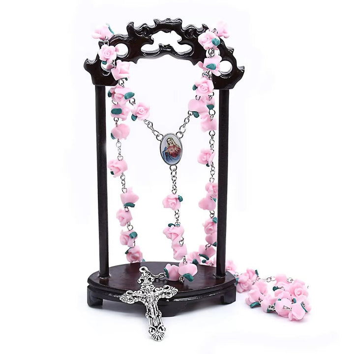 Christianartworkshop Soft Clay Rose Rosary: Floral Devotion & Handcrafted Spiritual Connection - image 17
