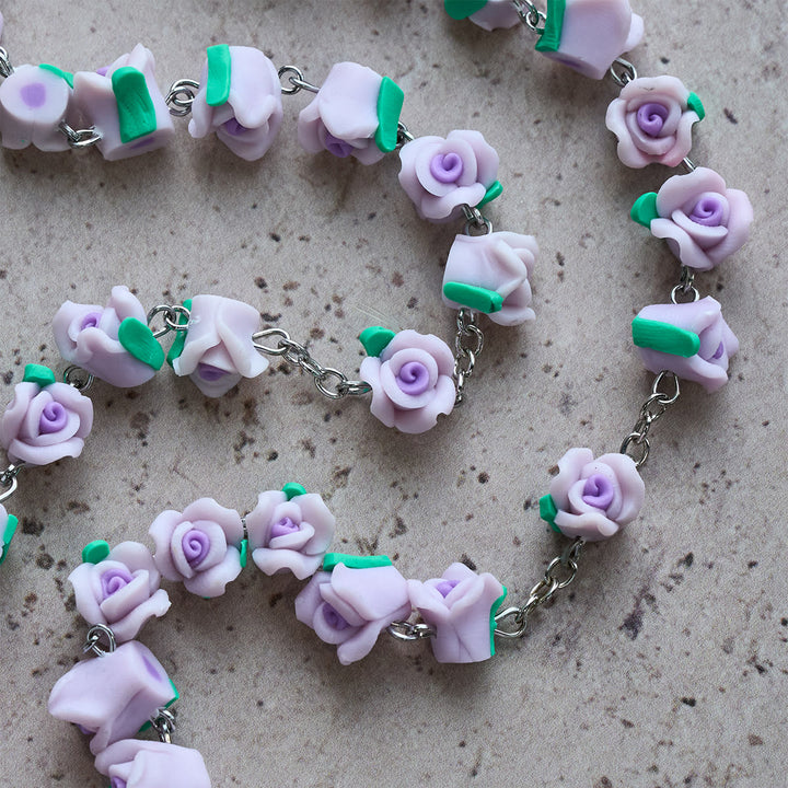 Christianartworkshop Soft Clay Rose Rosary: Floral Devotion & Handcrafted Spiritual Connection - image 14