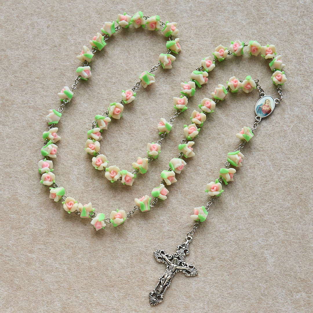 Christianartworkshop Soft Clay Rose Rosary: Floral Devotion & Handcrafted Spiritual Connection - image 19