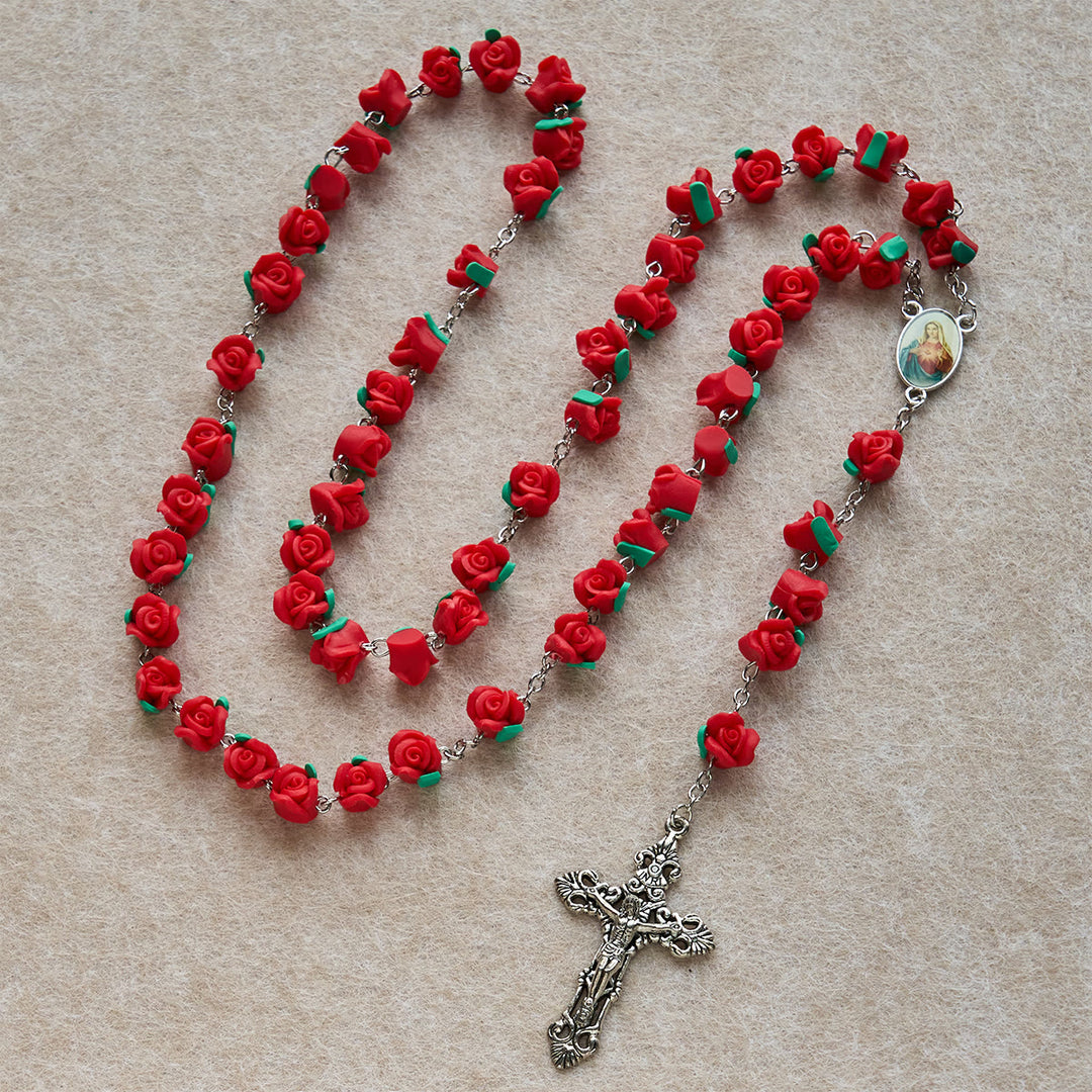 Christianartworkshop Soft Clay Rose Rosary: Floral Devotion & Handcrafted Spiritual Connection - image 4