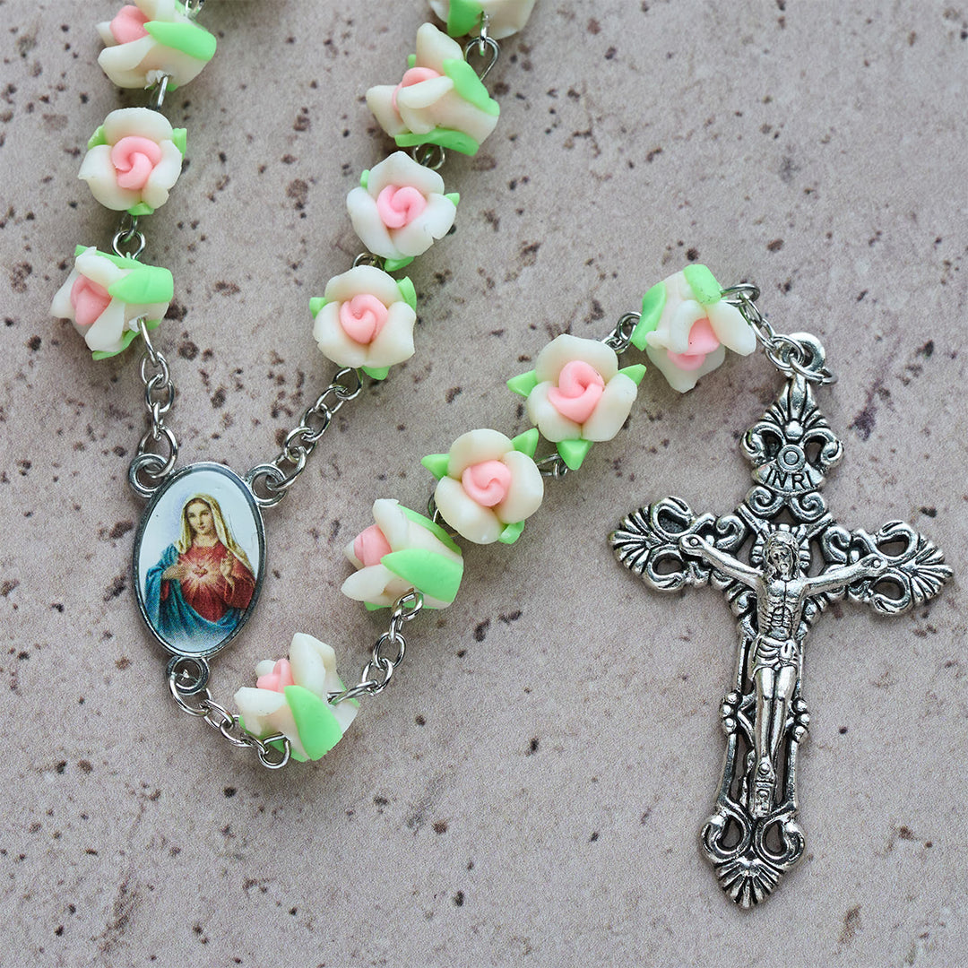 Christianartworkshop Soft Clay Rose Rosary: Floral Devotion & Handcrafted Spiritual Connection - image 23