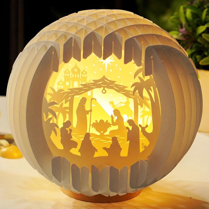 Christianartworkshop Nativity Globe Lamp: A Glowing Embrace of Christmas Faith & Wonder - Nativity Scene - image 0