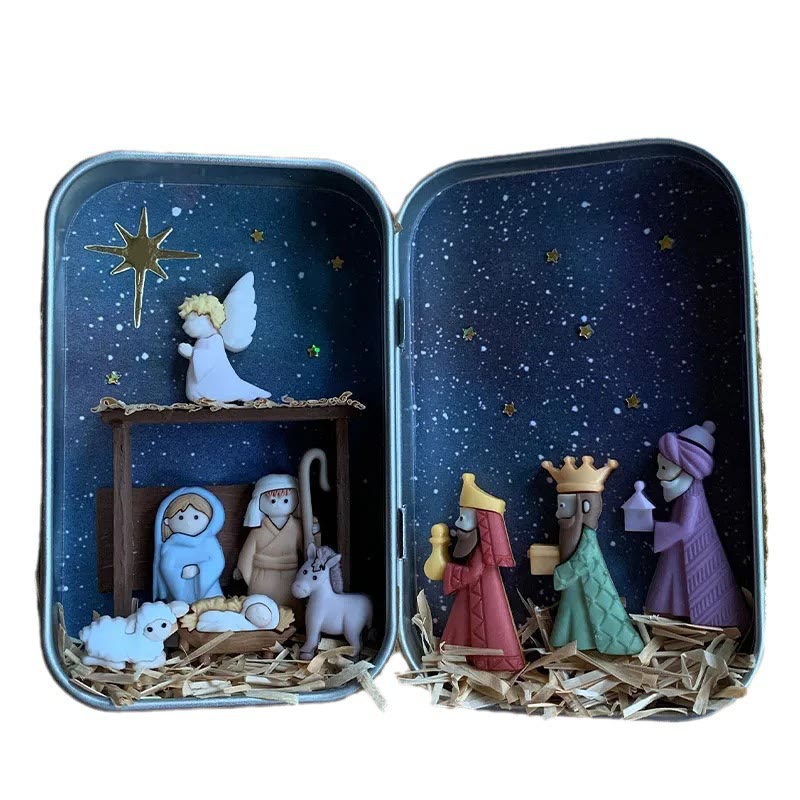 Christianartworkshop Tin Nativity Scene: A Compact Celebration of Christmas Faith & Story - image 4