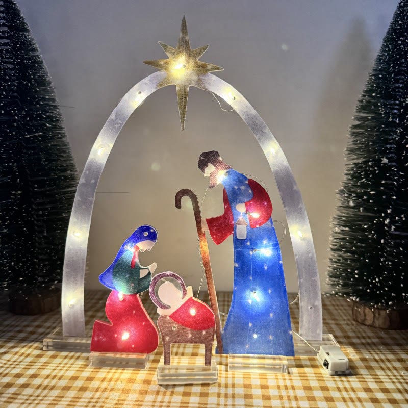 Christianartworkshop Holy Family Light Decor: Christmas Story & Devotional Charm for Homes - Nativity Scene - image 0