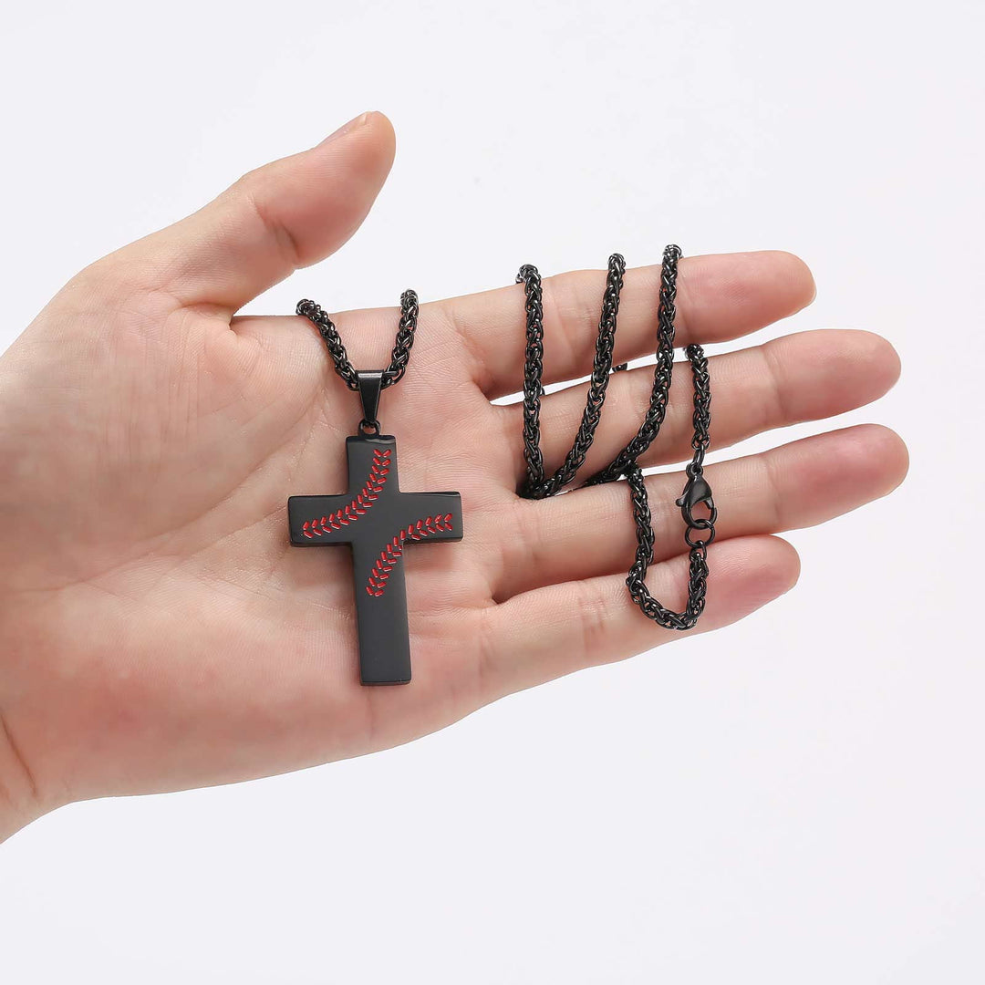 Christianartworkshop Baseball Stitch Cross Necklace: Athletic Devotion & Inspirational Quote - image 16