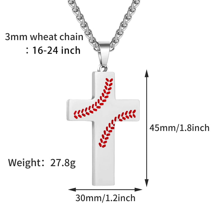 Christianartworkshop Baseball Stitch Cross Necklace: Athletic Devotion & Inspirational Quote - image 13