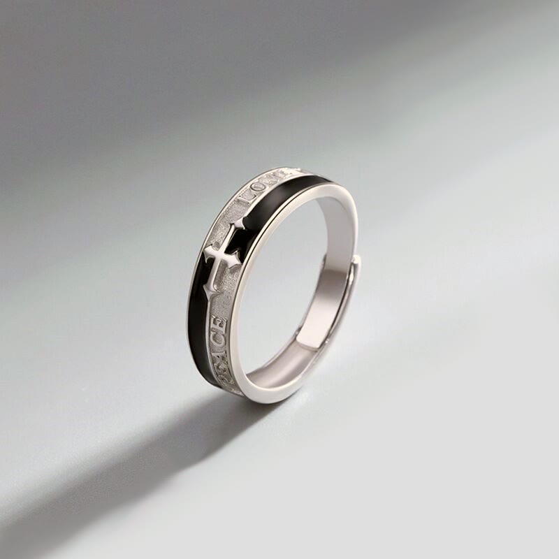 Christianartworkshop Cross Faith Ring: Peace, Love & Timeless Devotion - image 2