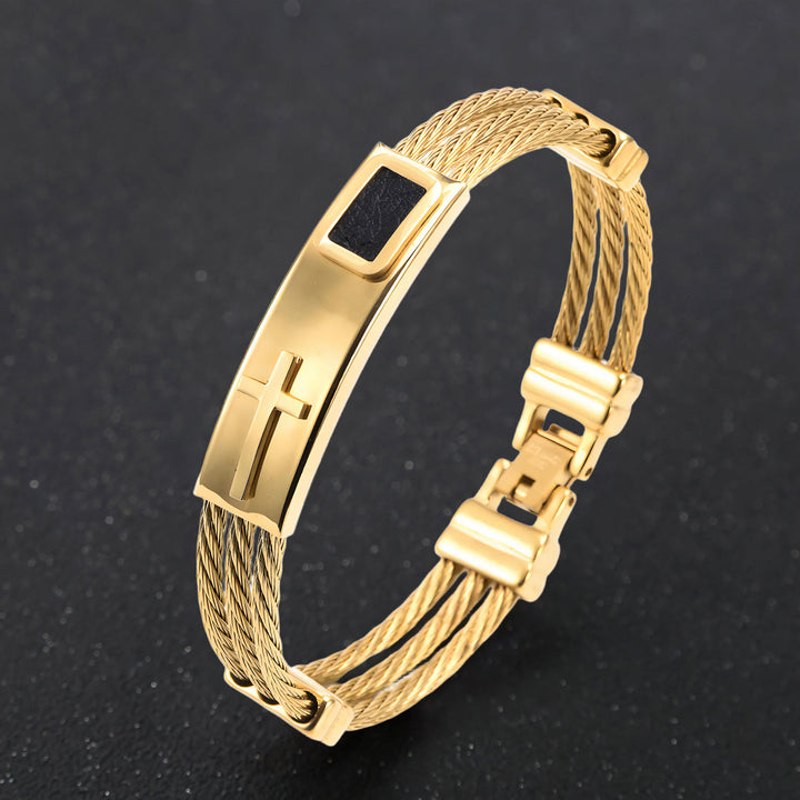 Christianartworkshop Multicolor Cross Cable Bracelet: Faith-Driven Style & Enduring Devotion - Golden - image 12