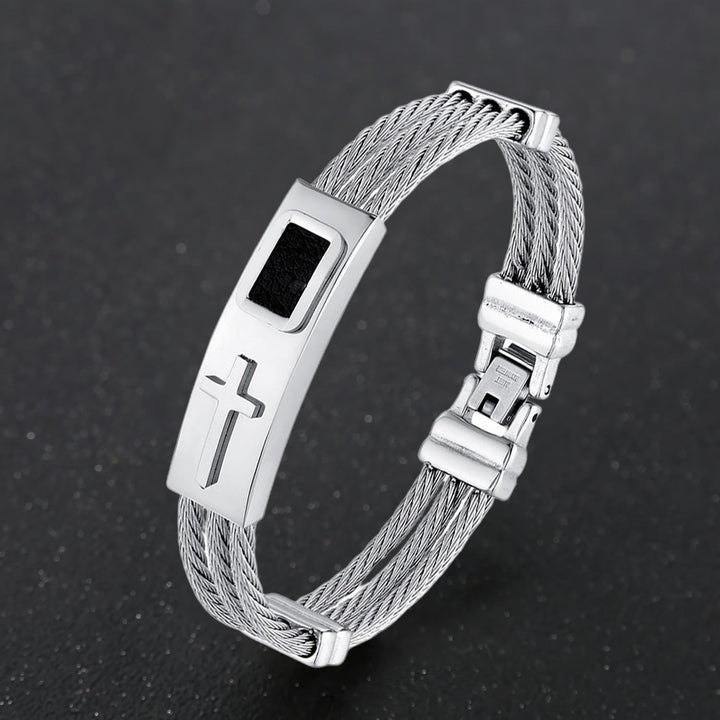Christianartworkshop Multicolor Cross Cable Bracelet: Faith-Driven Style & Enduring Devotion - Silver - image 10