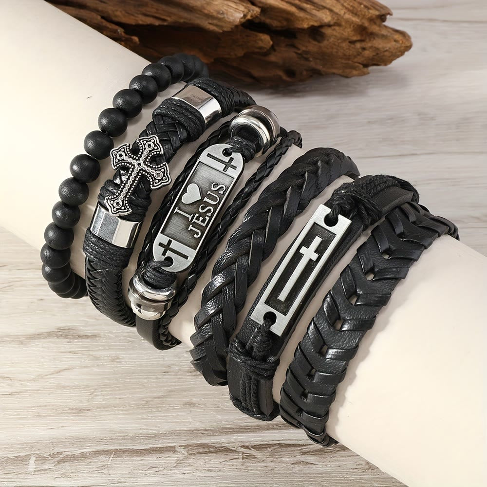 Christianartworkshop Faith-Driven Leather Bracelet Set of 6: Devotion & Stylish Expression - image 2