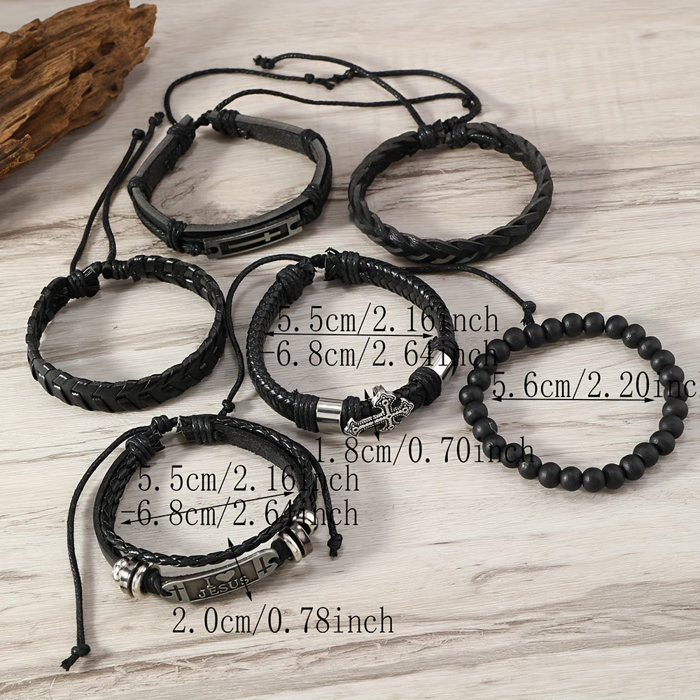 Christianartworkshop Faith-Driven Leather Bracelet Set of 6: Devotion & Stylish Expression - image 3