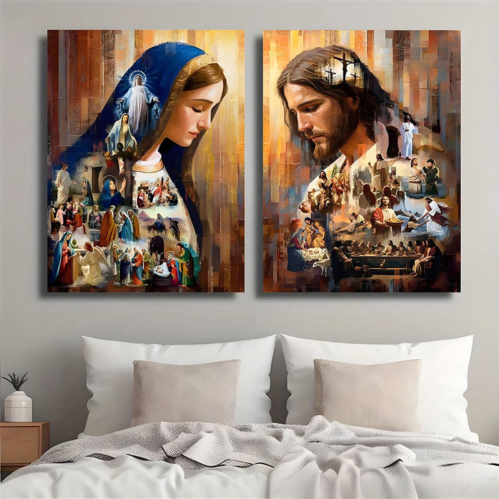 Christianartworkshop Jesus & Mary Spiritual Narrative Wall Art Prints: Faith Journey & Storytelling - image 3