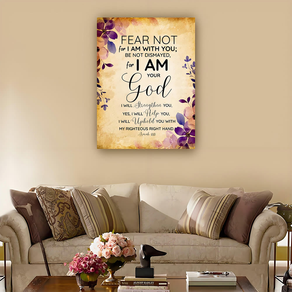 Christianartworkshop Isaiah 41:10 Scripture Wall Art Prints: Divine Comfort & Faithful Assurance - Framed Canvas Painting - 11.81''*15.75''0.71"/30*40*1.8cm - image 0