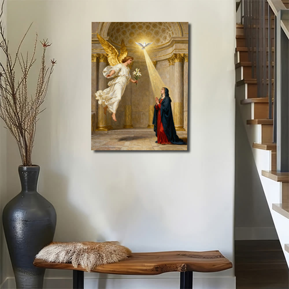 Christianartworkshop Annunciation Art Canvas: Divine Grace & Spiritual Reverence - image 2