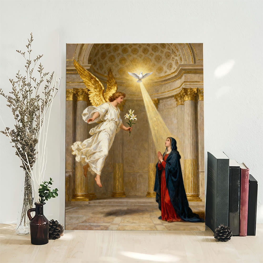 Christianartworkshop Annunciation Art Canvas: Divine Grace & Spiritual Reverence - image 4
