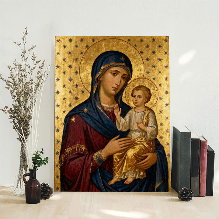 Christianartworkshop Madonna and Child Art Canvas: Maternal Grace & Heavenly Devotion - Framed Canvas Painting - 11.81''*15.75''0.71"/30*40*1.8cm - image 0