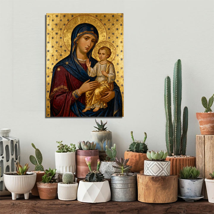 Christianartworkshop Madonna and Child Art Canvas: Maternal Grace & Heavenly Devotion - image 1