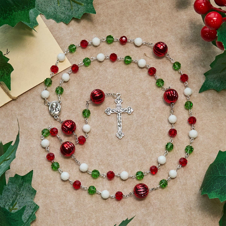 Christianartworkshop Christmas Crystal Rosary with Cross: Faithful Celebration & Heavenly Bond - image 2