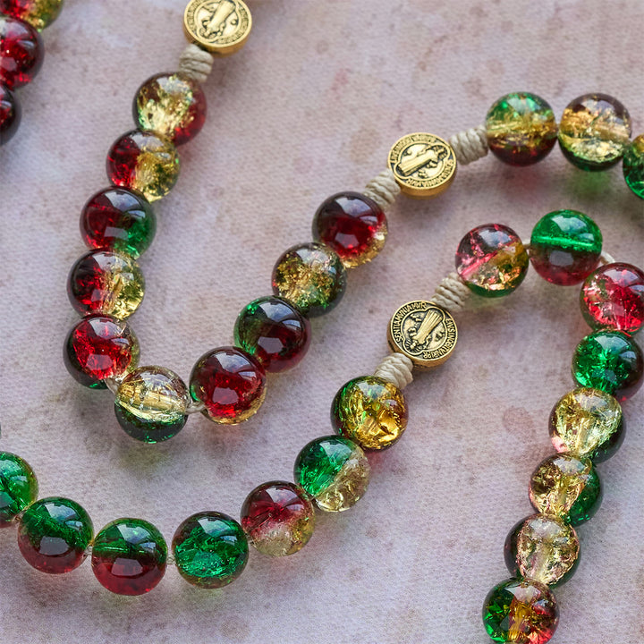 Christianartworkshop Christmas Glass Rosary with Cross: Faithful Celebration & Festive Luster - image 6