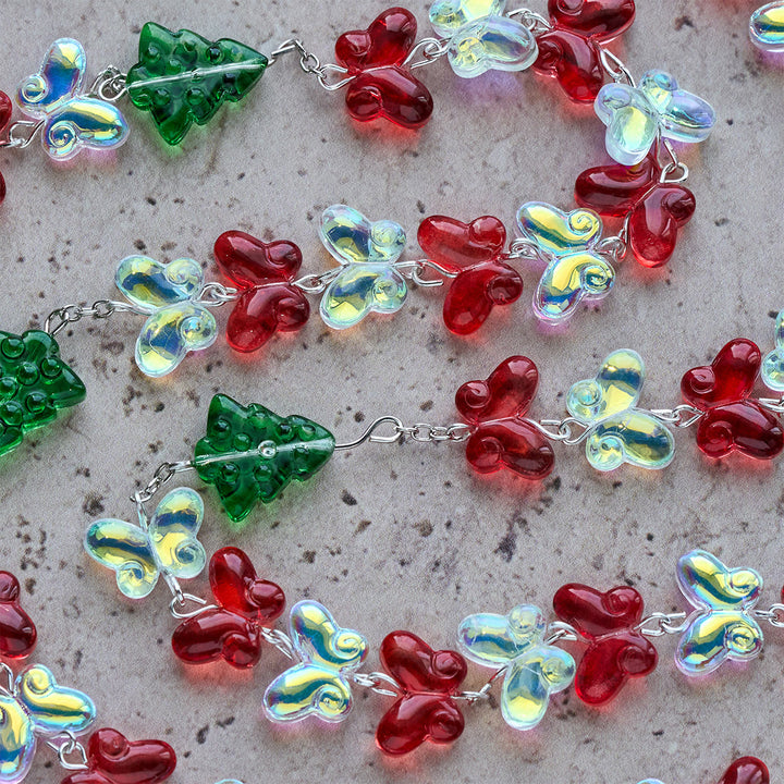 Christianartworkshop Blessed Christmas Tree Rosary with Crystal Butterfly Beads - image 9