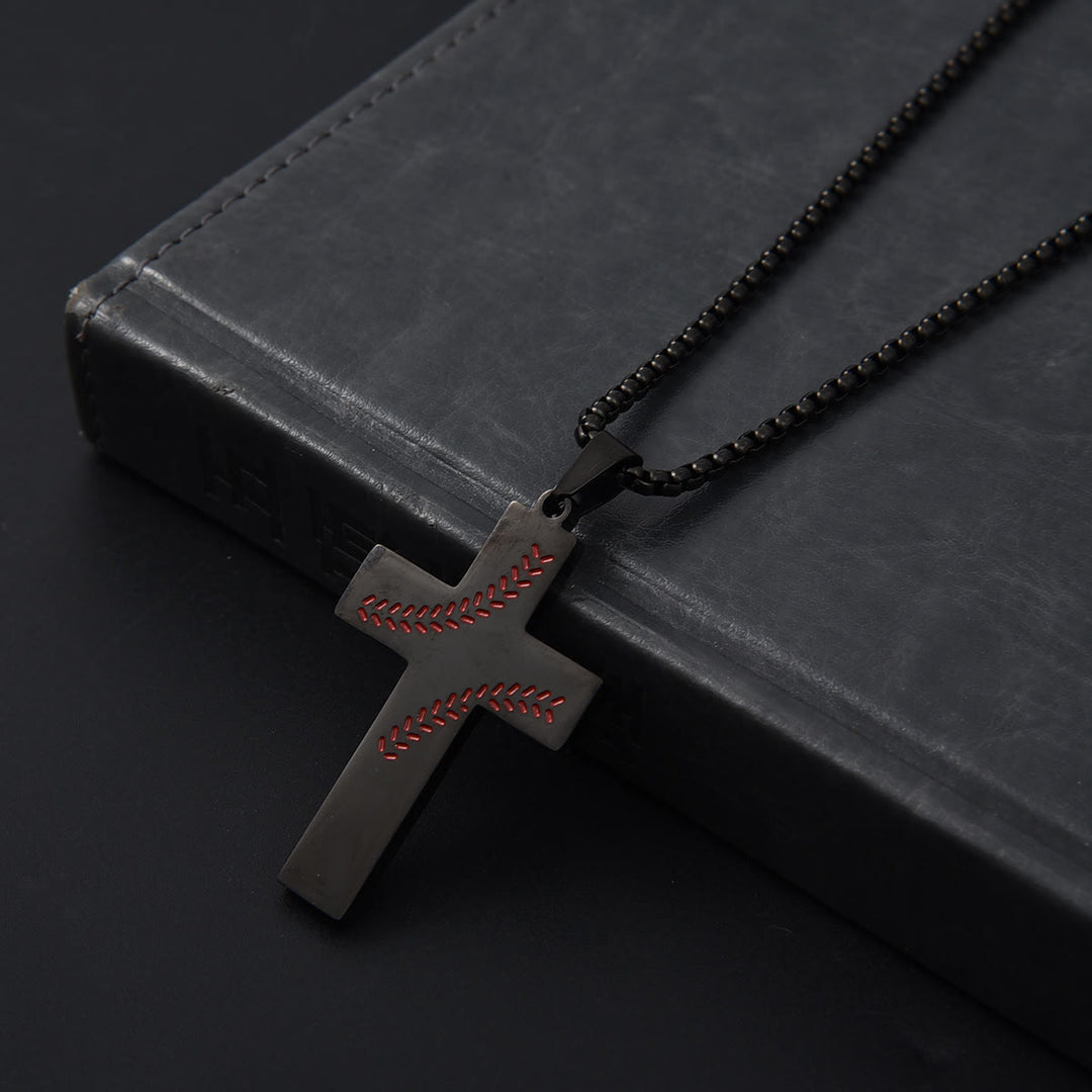 Christianartworkshop Baseball Stitch Cross Necklace: Athletic Devotion & Inspirational Quote - image 17