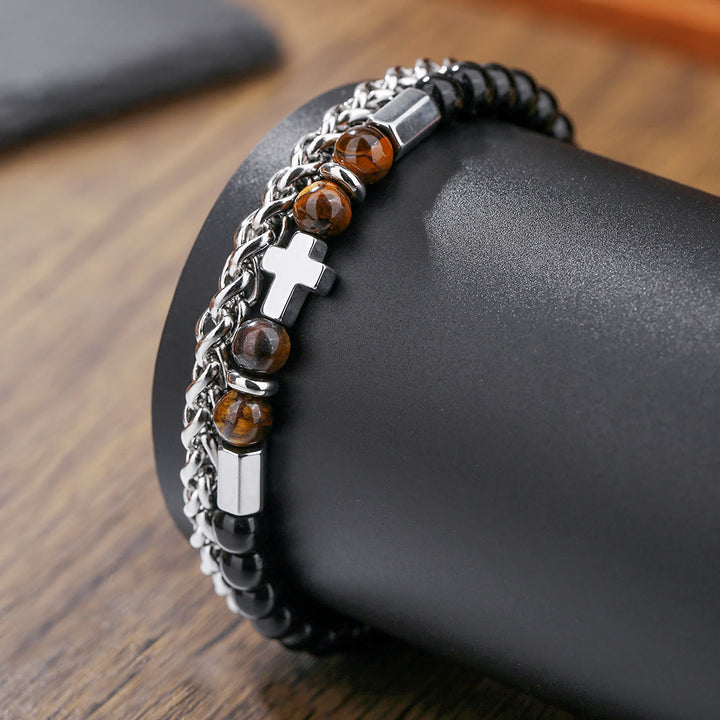 Christianartworkshop Tiger Eye & Black Onyx Bracelet: Faith-Driven Identity & Timeless Devotion - image 3
