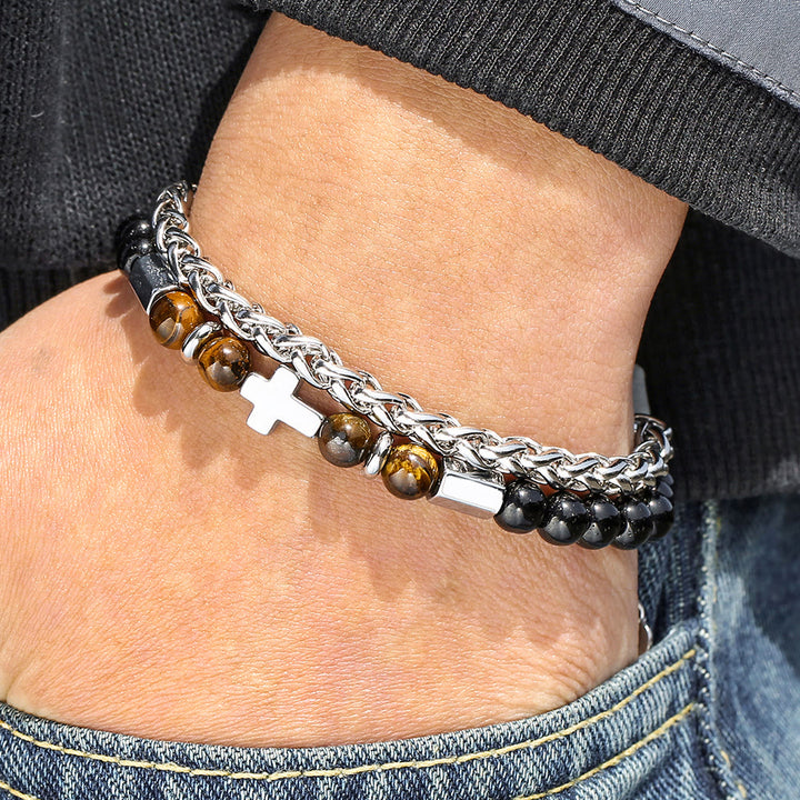 Christianartworkshop Tiger Eye & Black Onyx Bracelet: Faith-Driven Identity & Timeless Devotion - image 1