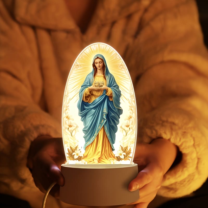 Christianartworkshop Our Lady Illuminated Night Light: Divine Grace in Gentle Glow - image 1