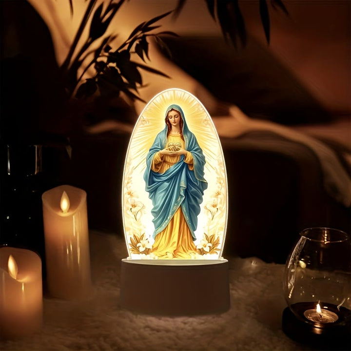 Christianartworkshop Our Lady Illuminated Night Light: Divine Grace in Gentle Glow - image 3