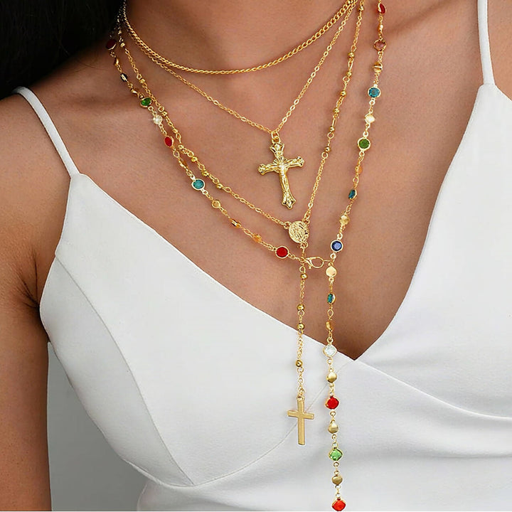 Christianartworkshop Layered Cross Necklace Set: Multistrand Faith & Fashion-Forward Expression - image 7
