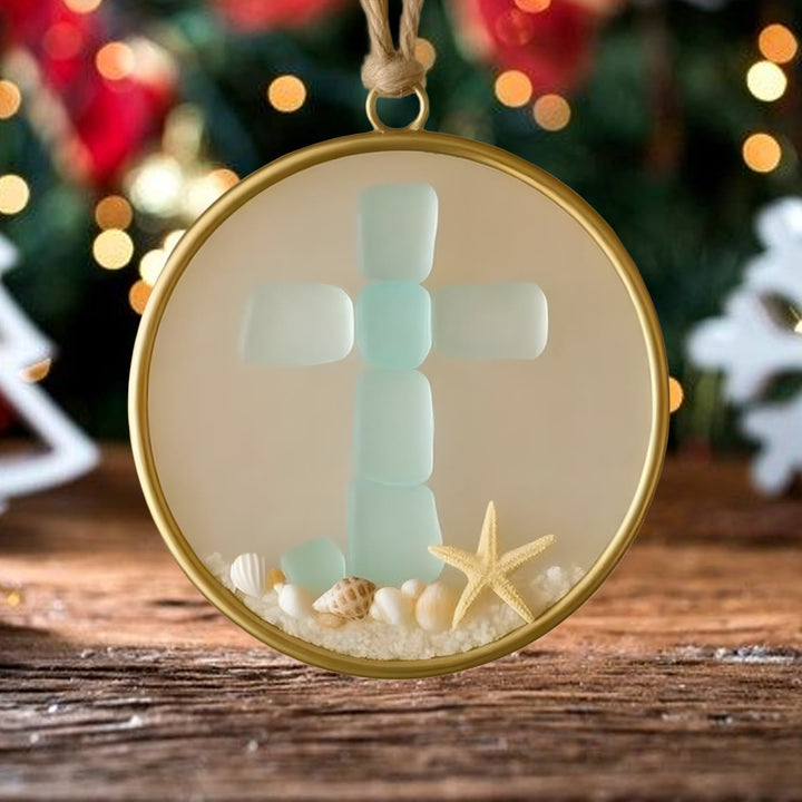 Christianartworkshop Seaglass Faith Series Ornaments: Coastal Devotion & Sacred Storytelling - Cross - image 5