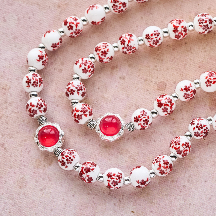 Christianartworkshop Floral Porcelain & Cat's Eye Rosary: Devotion in Detail & Prayerful Connection - image 8