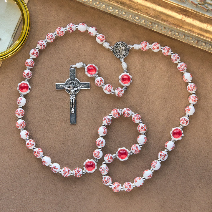 Christianartworkshop Floral Porcelain & Cat's Eye Rosary: Devotion in Detail & Prayerful Connection - image 6