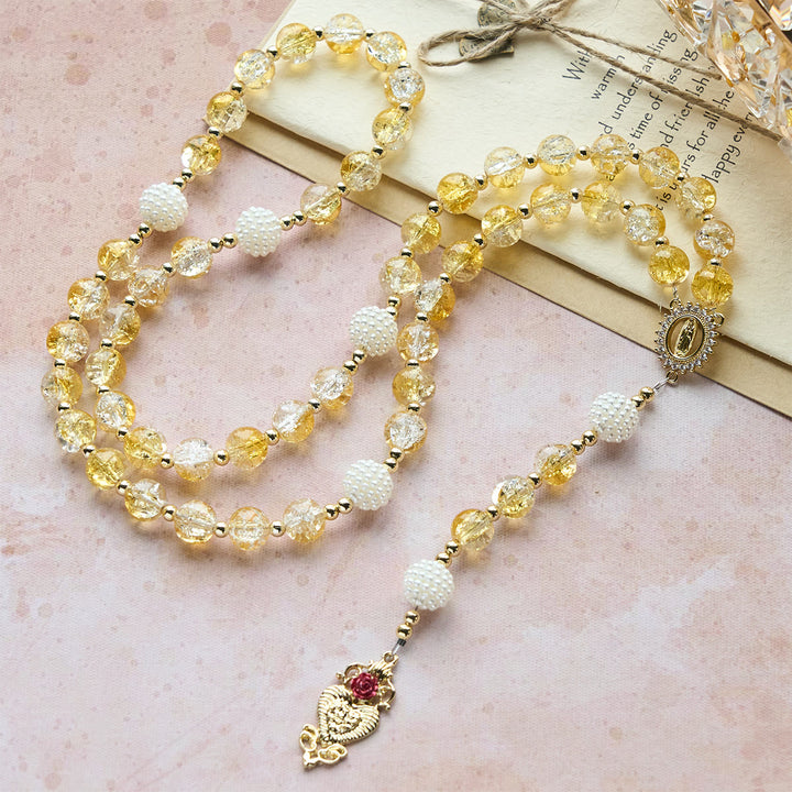 Christianartworkshop Glass Rosary with Our Lady of Guadalupe: Faithful Remembrance & Timeless Beauty - image 1