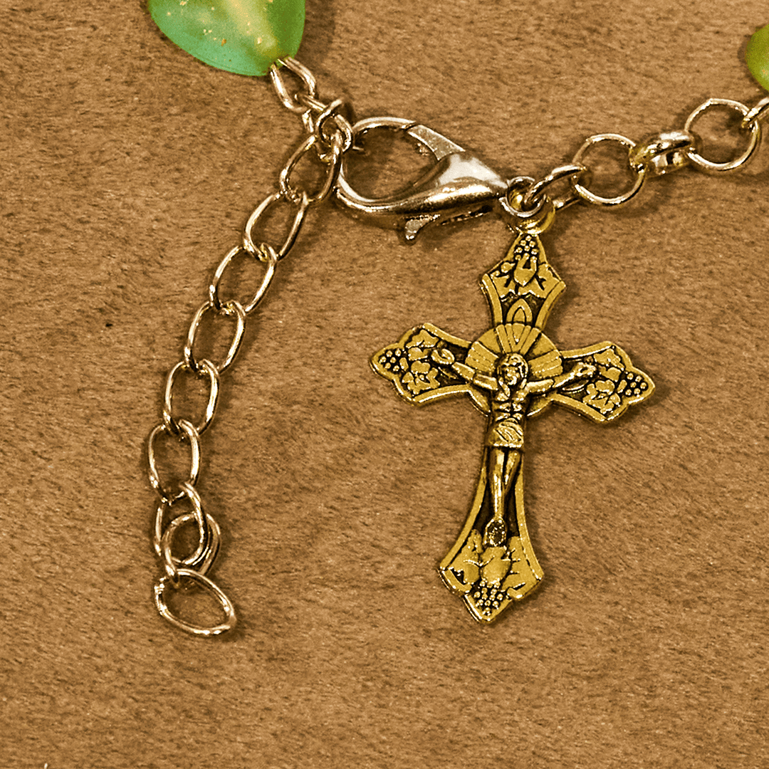 Christianartworkshop Green Heart & Butterfly Rosary, Bracelet: Devotion & Artful Spirituality - image 6