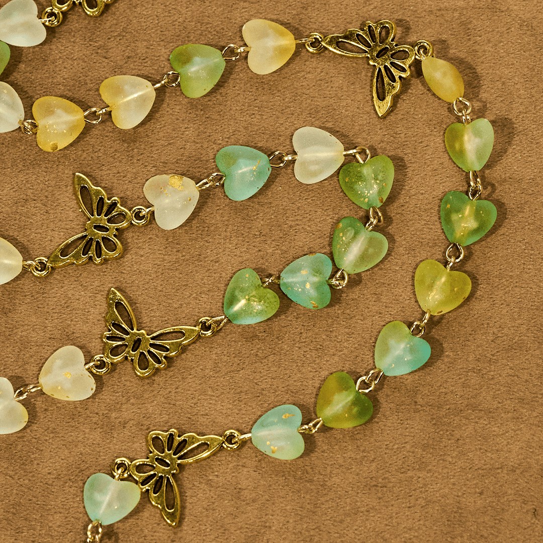 Christianartworkshop Green Heart & Butterfly Rosary, Bracelet: Devotion & Artful Spirituality - image 8
