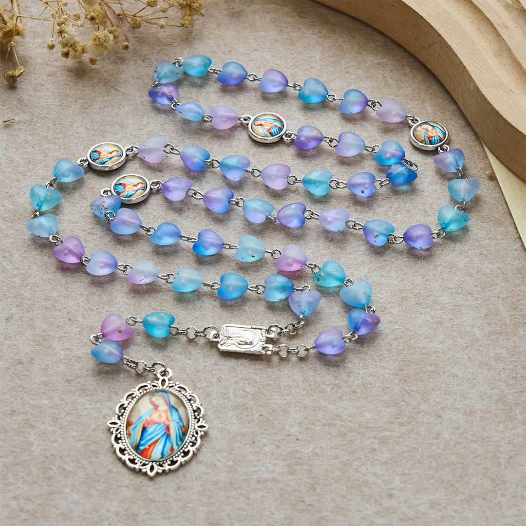 Christianartworkshop Blue Heart & Butterfly Rosary, Bracelet: Devotion & Artful Spirituality - image 2
