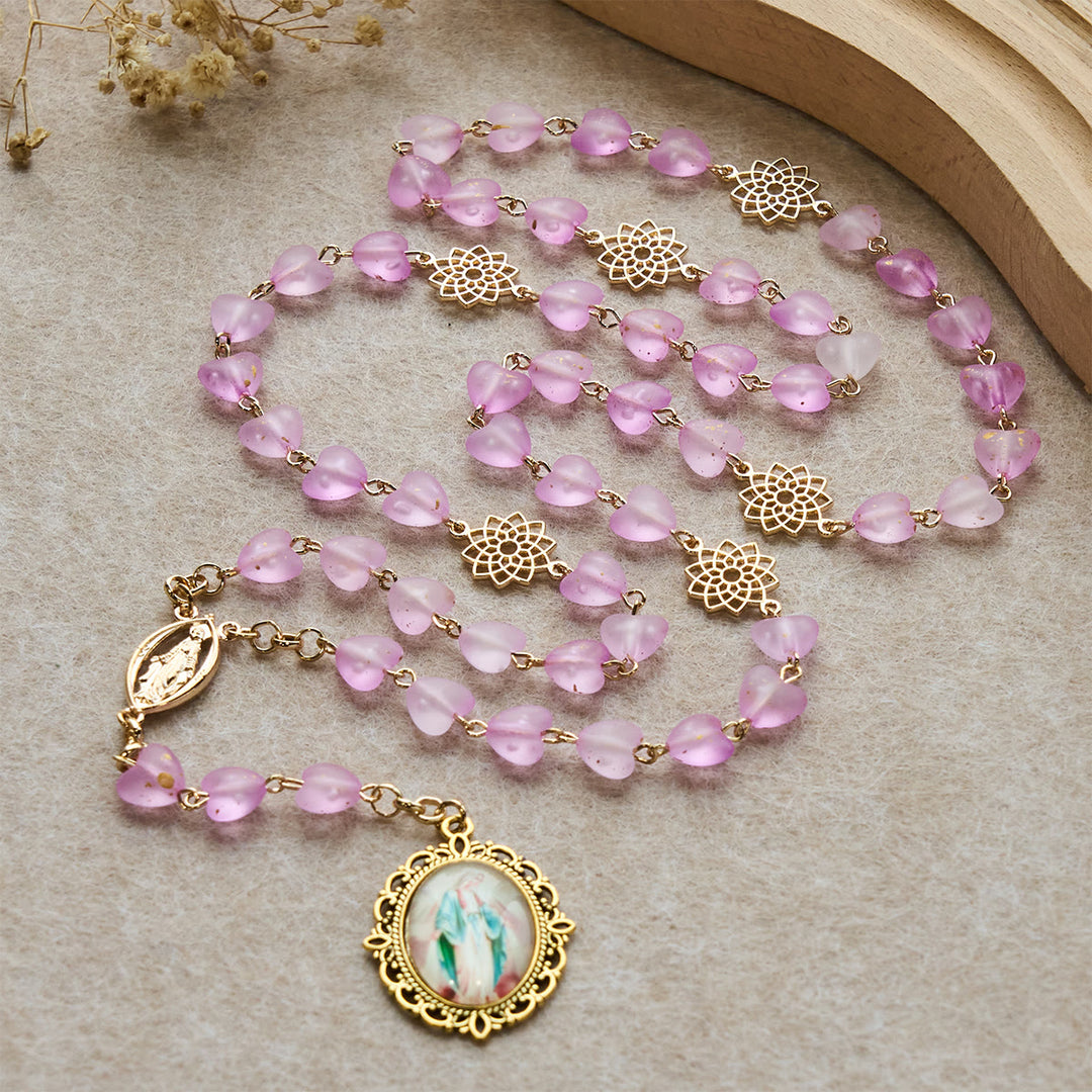 Christianartworkshop Pink Heart & Butterfly Rosary, Bracelet: Devotion & Artful Spirituality - image 1