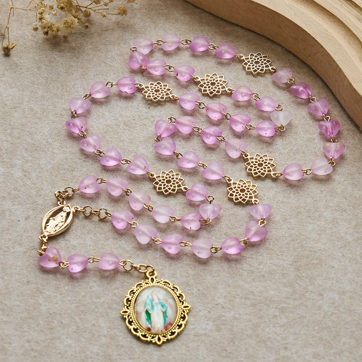 Christianartworkshop Pink Heart & Butterfly Rosary, Bracelet: Devotion & Artful Spirituality - image 1