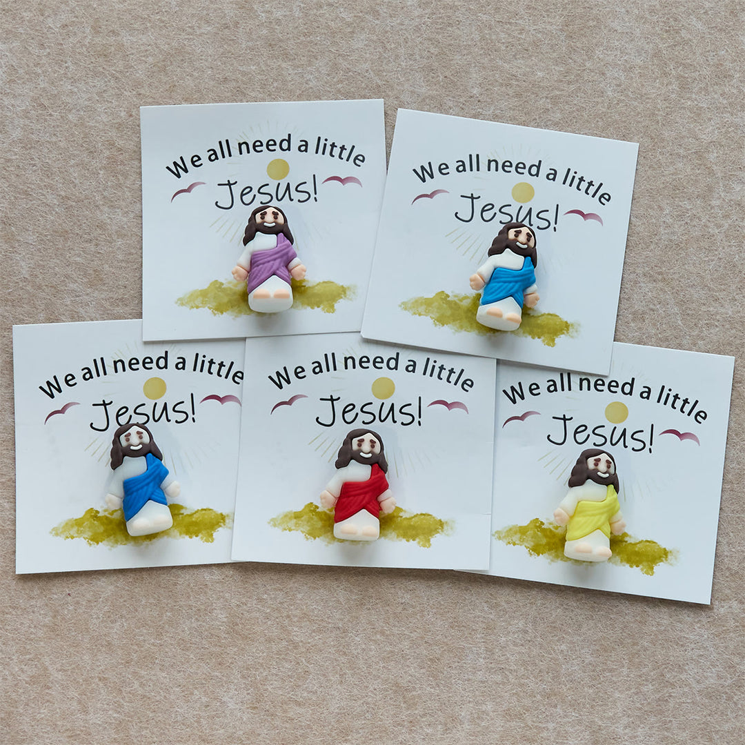 Christianartworkshop Mini Jesus Figurine with Card: We All Need A Little Jesus  - 50pcs/set - image 0