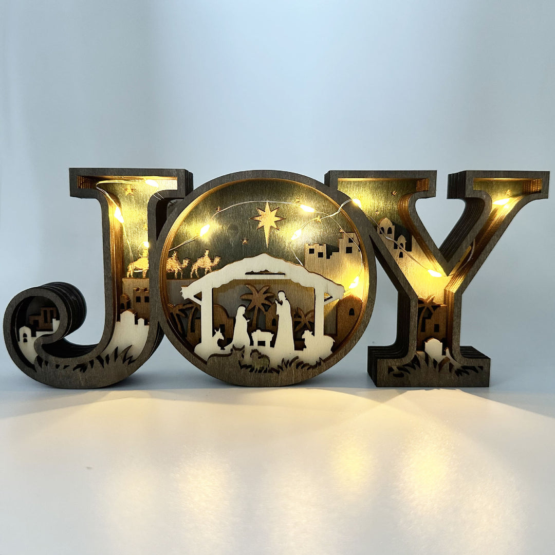 Christianartworkshop JOY Nativity Ornament: Faith & Festive Warmth in Every Detail - With Light - image 0