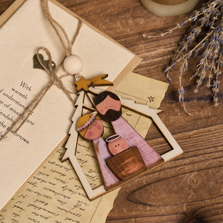 Christianartworkshop 3D Wood Holy Family Hanging Ornaments: Faith & Whimsical Christmas Spirit - image 4