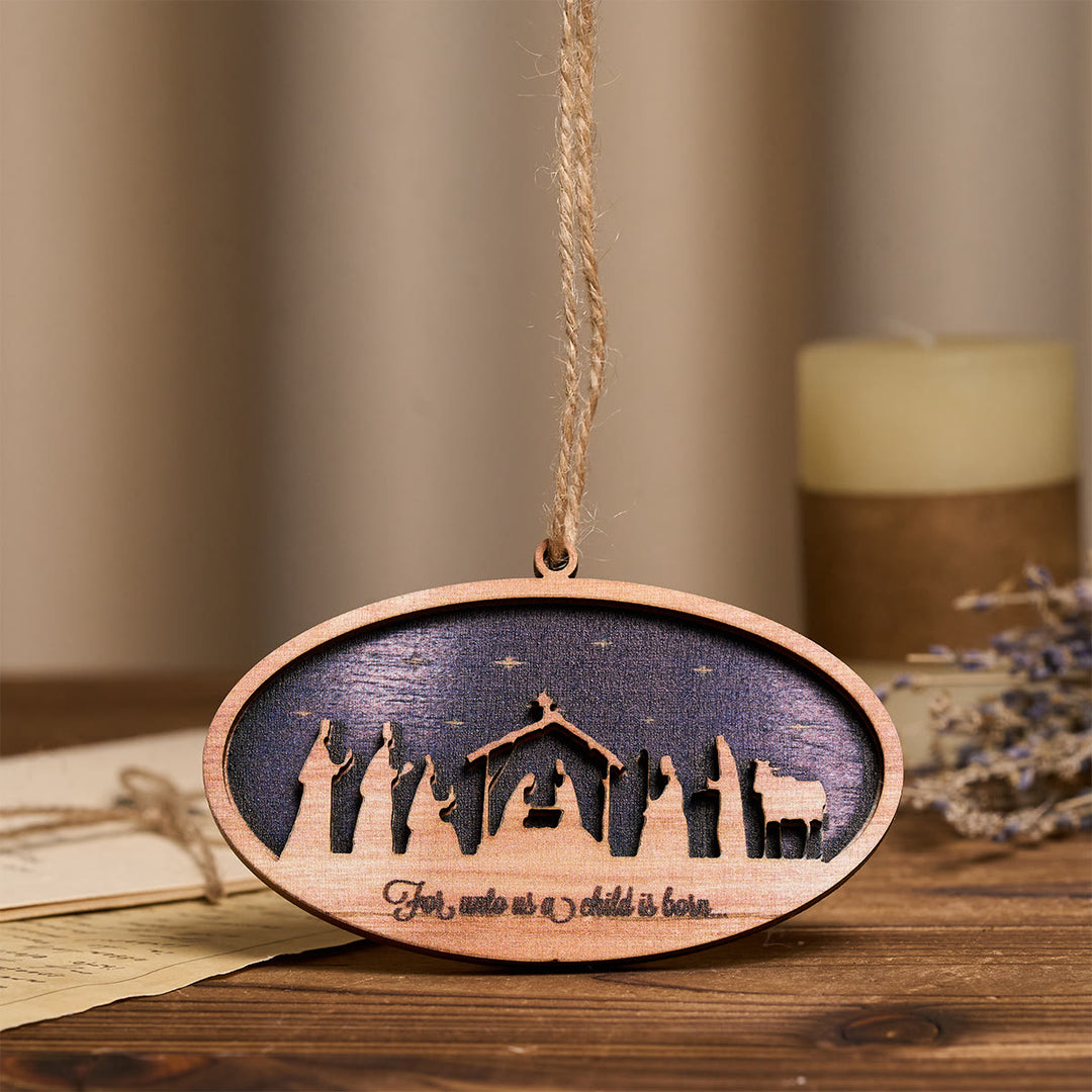 Christianartworkshop 3D Wood Nativity Hanging Ornaments: Faith & Timeless Christmas Narrative - image 2