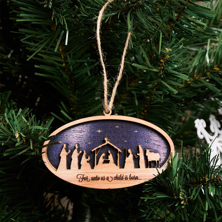 Christianartworkshop 3D Wood Nativity Hanging Ornaments: Faith & Timeless Christmas Narrative - Nativity - image 0