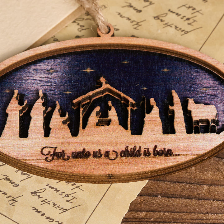Christianartworkshop 3D Wood Nativity Hanging Ornaments: Faith & Timeless Christmas Narrative - image 4
