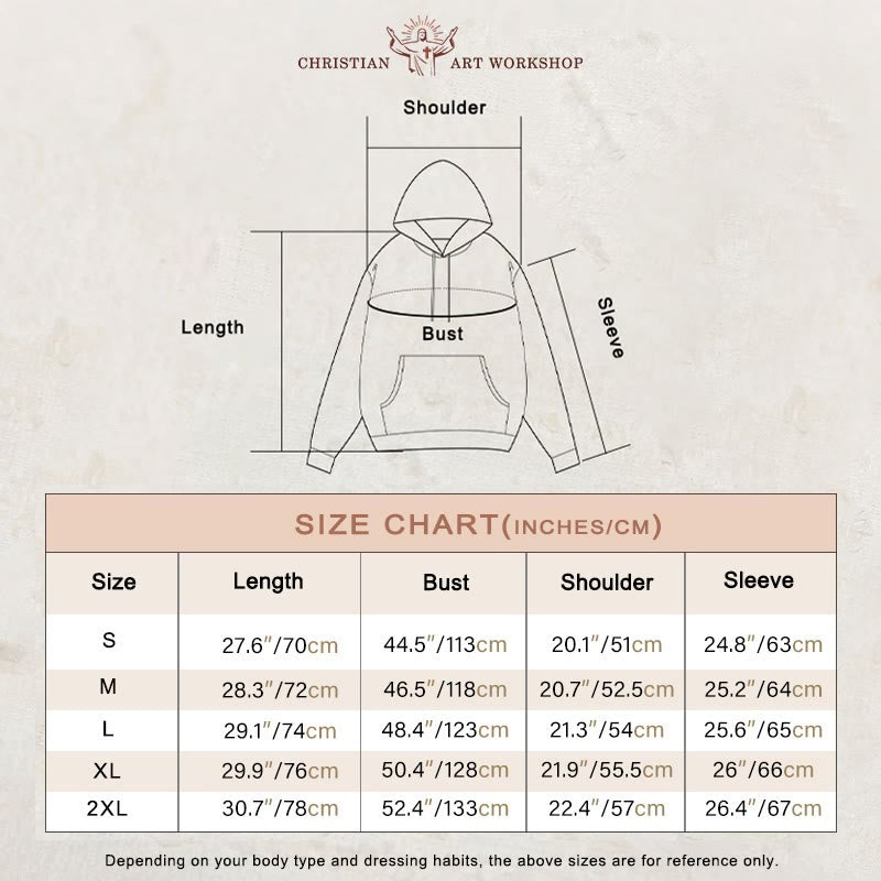 Christianartworkshop Mountain & Symbol Faith-Inspired Fleece Lined Polyester Hoodie - image 2