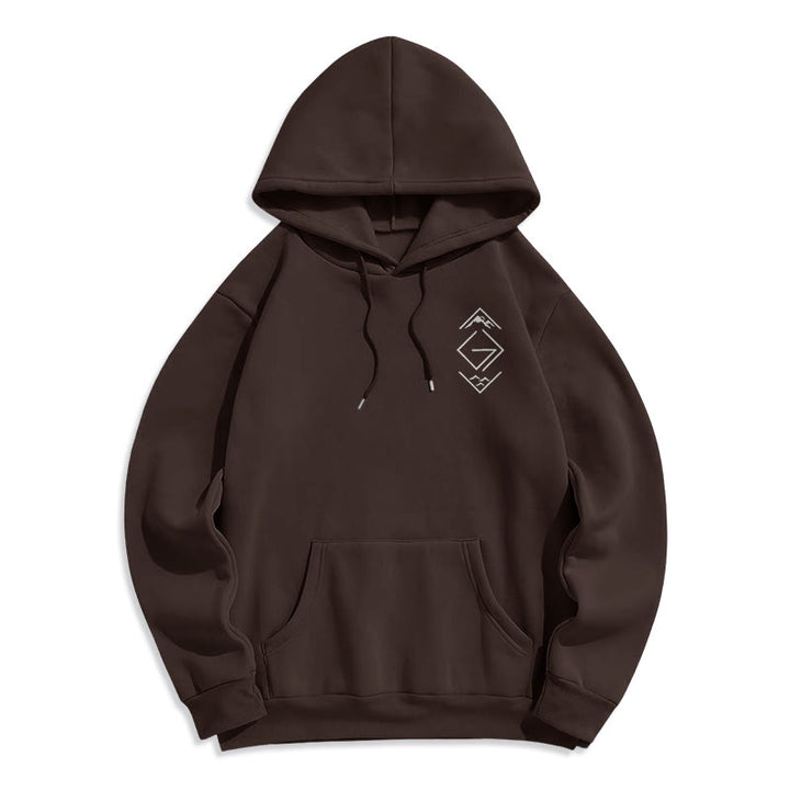 Christianartworkshop Mountain & Symbol Faith-Inspired Fleece Lined Polyester Hoodie - image 6